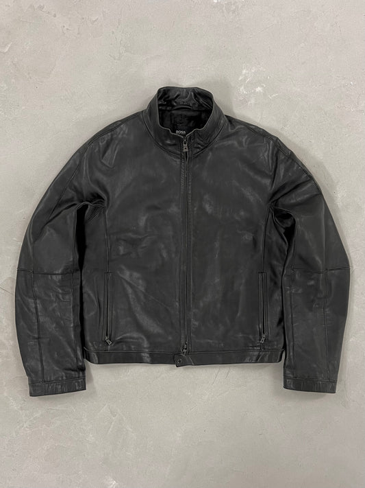 HUGO BOSS CALFSKIN LEATHER CAFÉ JACKET